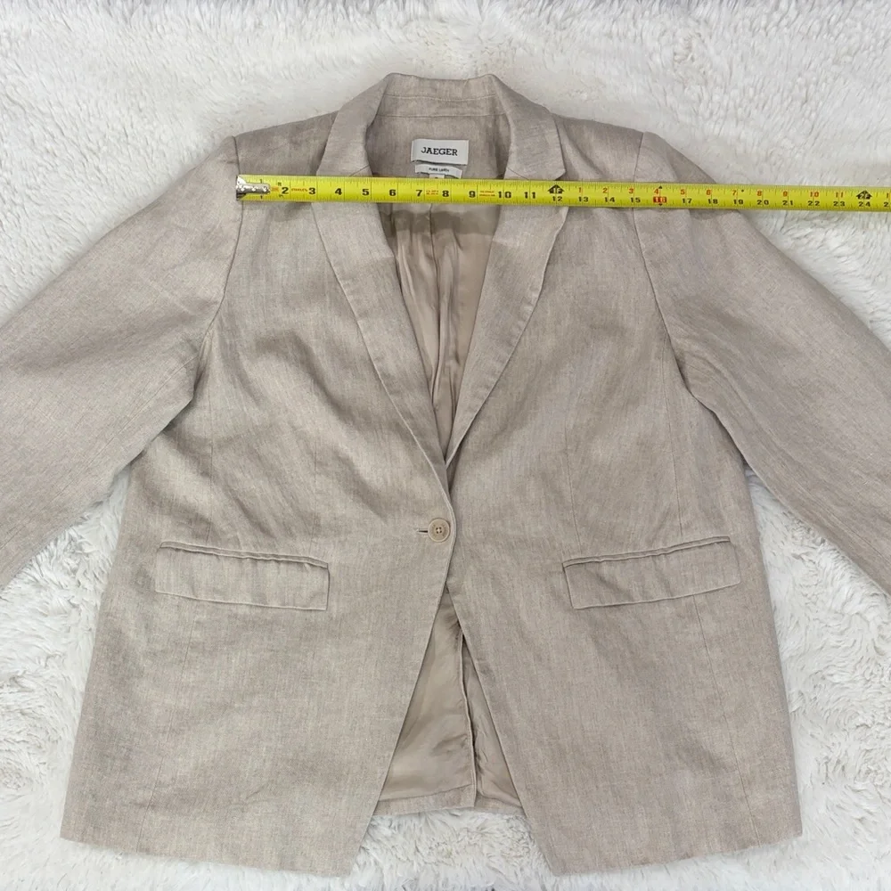 JAEGER Pure Linen ,Size 18,Women's ,Color Oatmeal,Blazer - Picture 11 of 17